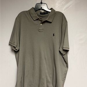 Polo Ralph Lauren Gray white stripe polo men’s shirt size 2XL XXL short sleeve